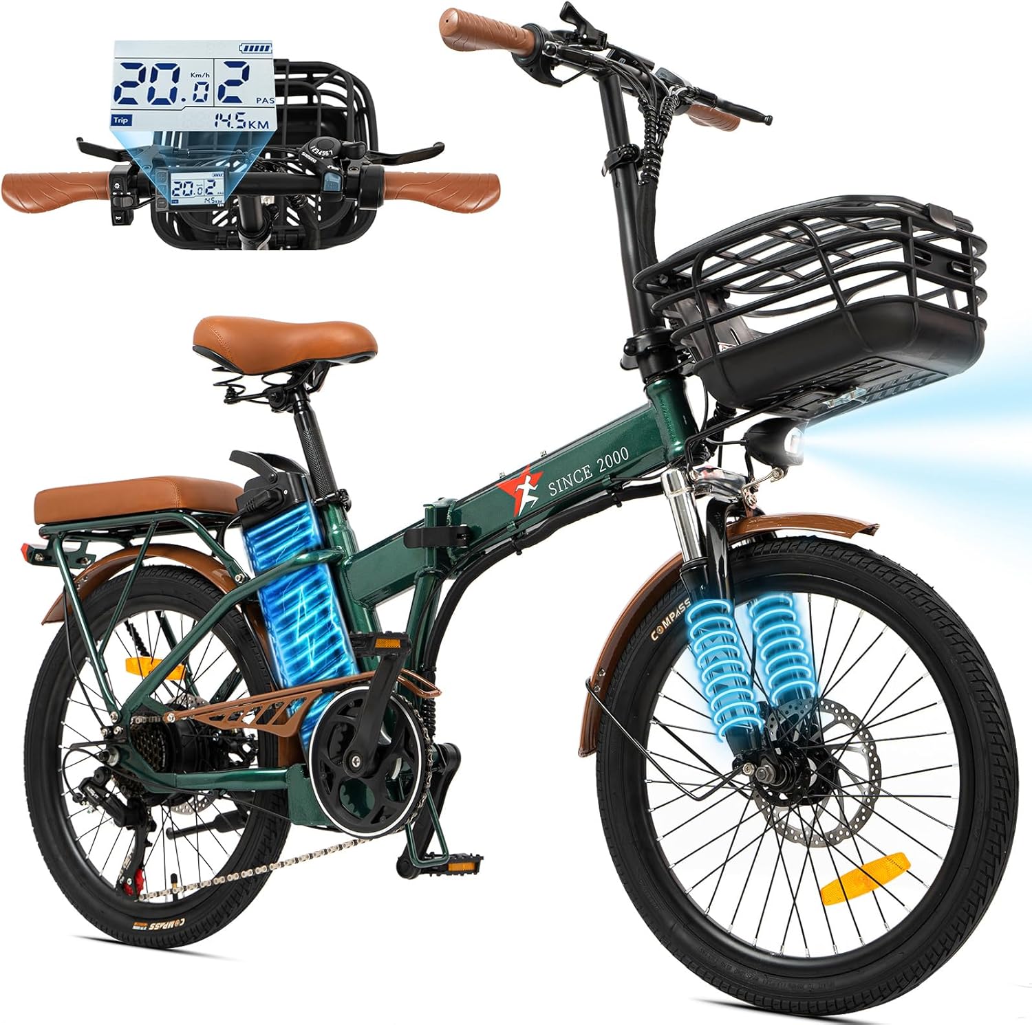 PEEZ 電動アシスト折りたたみ自転車 20インチ 最大走行距離80㎞ サスペンション・防水機能付き