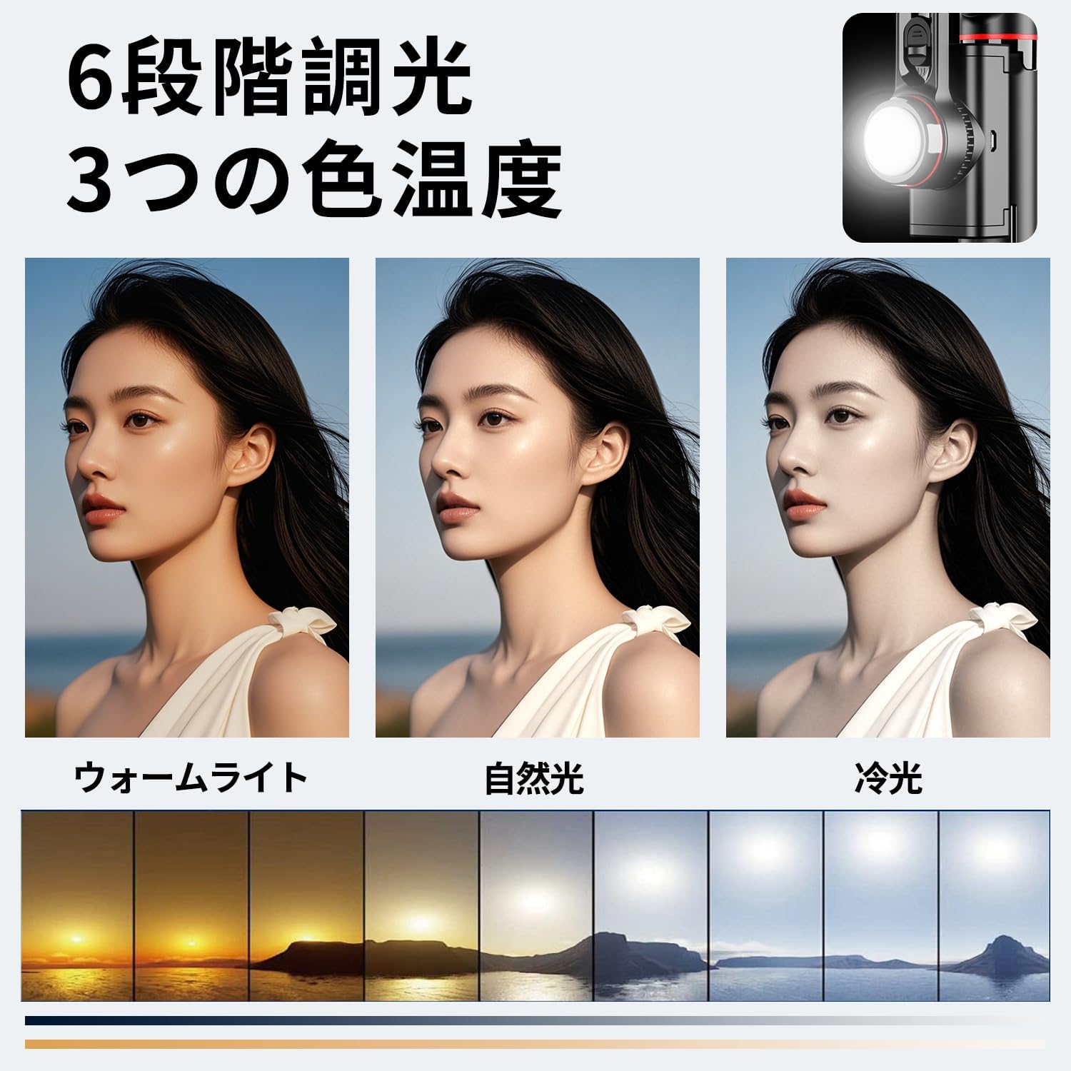 2025年最新手ブレ防止自撮り棒（Bluetoothリモコン・LED付き） 片手持ちジンバル スマホ三脚・USB充電対応
