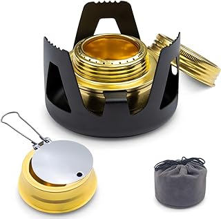 アウトドア向け軽量コンパクトアルコールストーブ バーナー[ブラック]