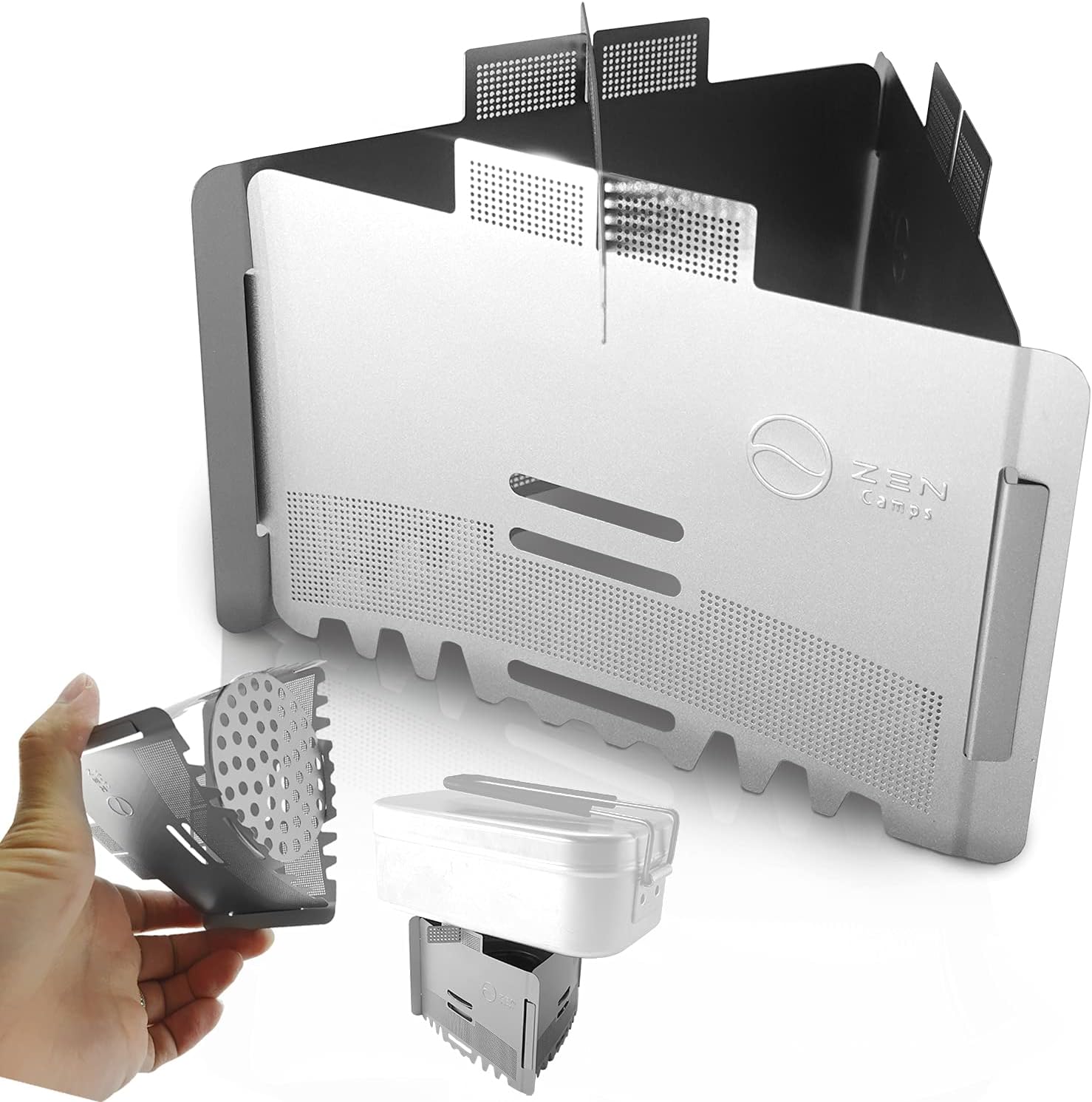 アルコールストーブ用 超軽量五徳風防 収納袋付き ソロキャンプ用