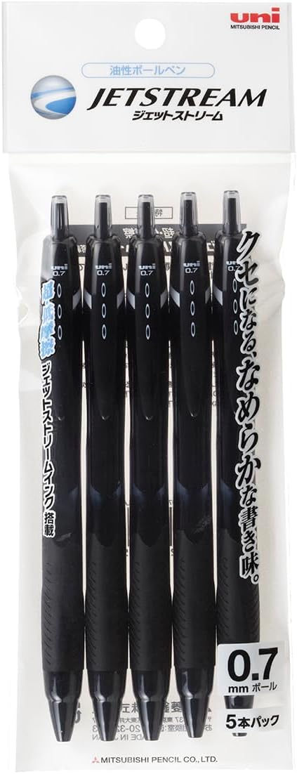 ジェットストリーム 油性ボールペン 0.7mm 黒 5本セット