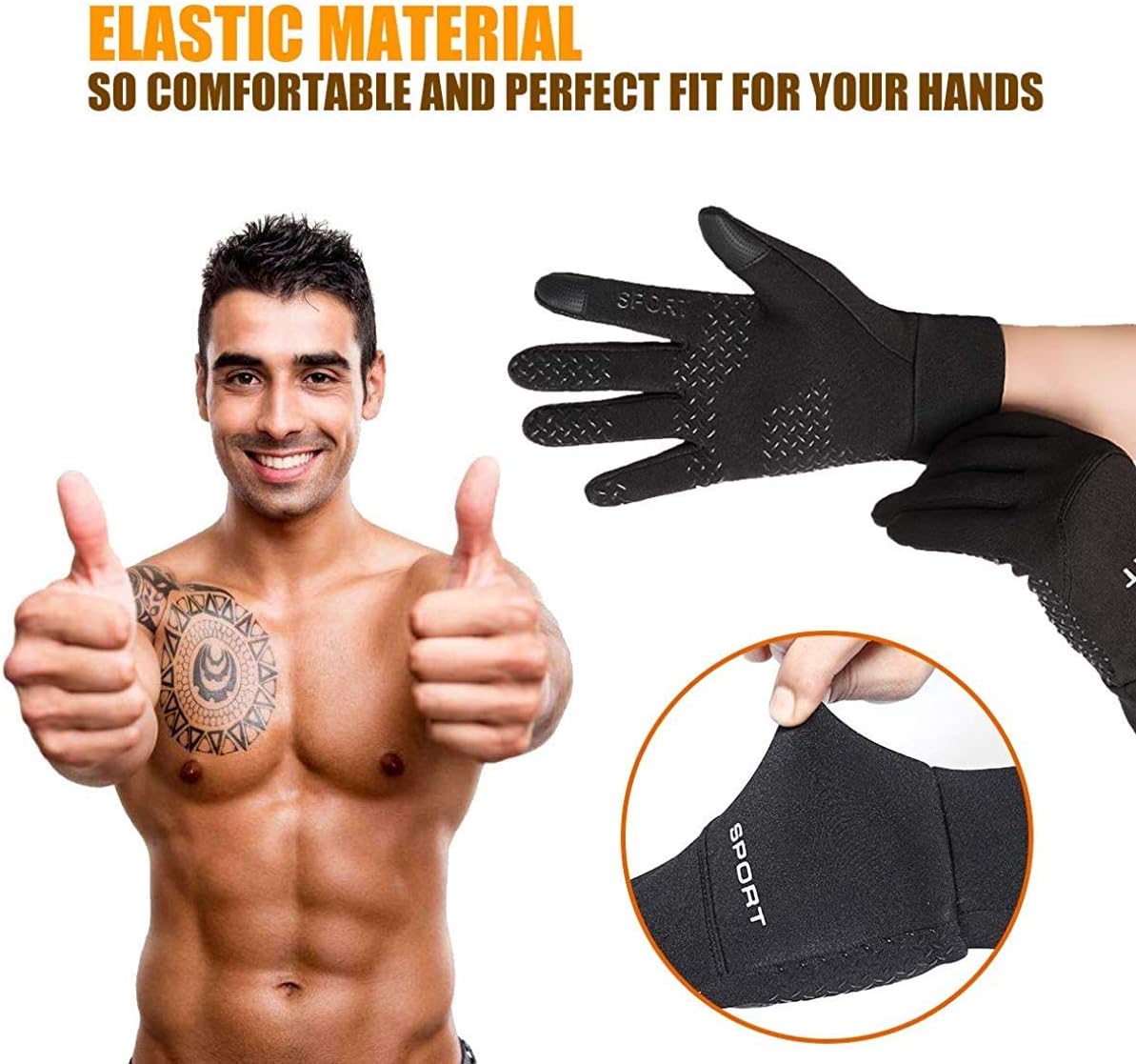 秋冬用男女兼用防水防風タッチパネル対応スポーツグローブ