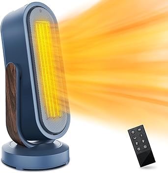 ECO電気代節約 3D自動首振りセラミックファンヒーター 1200W リモコン付き