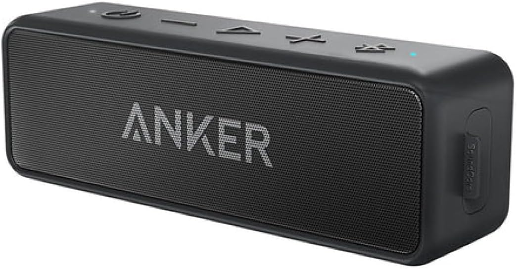 Anker Soundcore 2 Bluetoothスピーカー(IPX7防水/12W/24時間再生/USB Type-C充電)【ブラック】