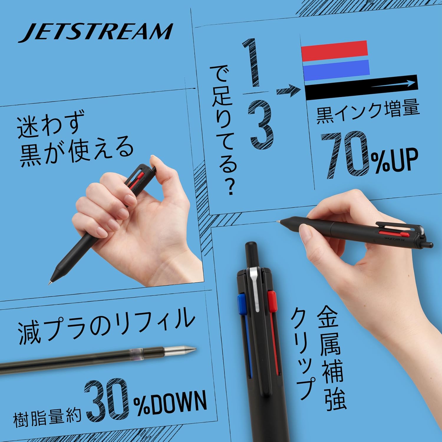 三菱鉛筆 ジェットストリーム 3色ボールペン 0.5 グレージュ