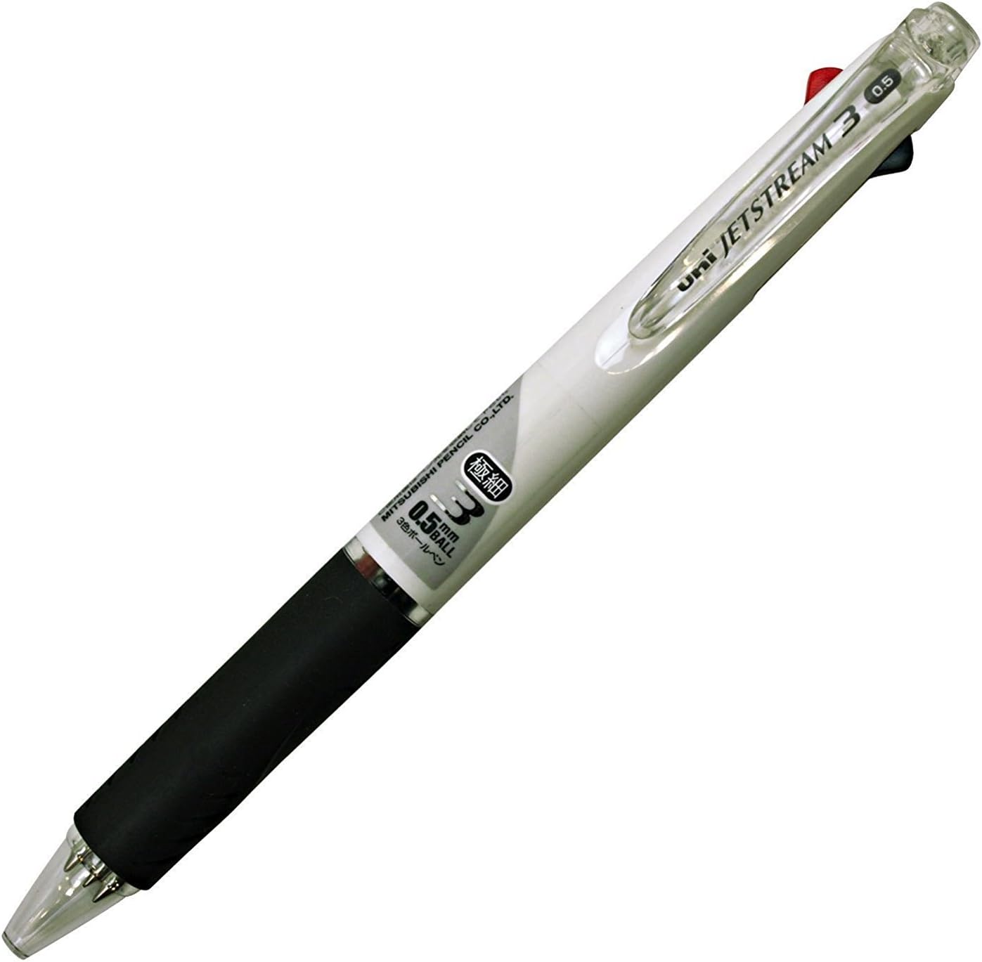 三菱鉛筆 ジェットストリーム 3色ボールペン 0.5mm 白 書きやすい