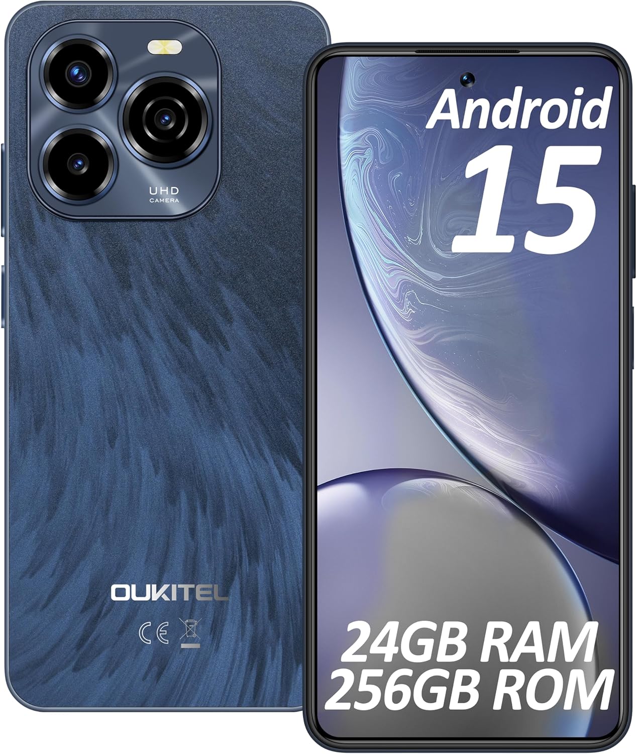 OUKITEL C65 PRO 24GB RAM/256GB ROM SIMフリースマートフォン 6.7インチ大容量バッテリー 50MPカメラ (ブラック)