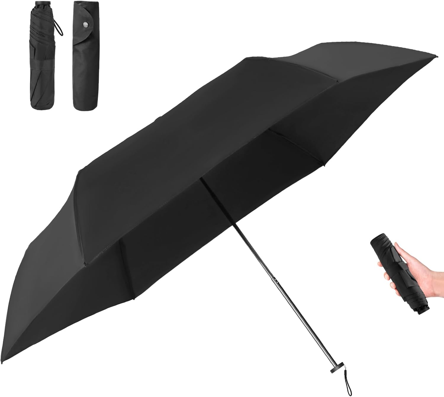 軽量カーボン折りたたみ傘 メンズ・レディース用 反射テープ付き 90g・100cm・撥水・耐強風・収納ポーチ付き