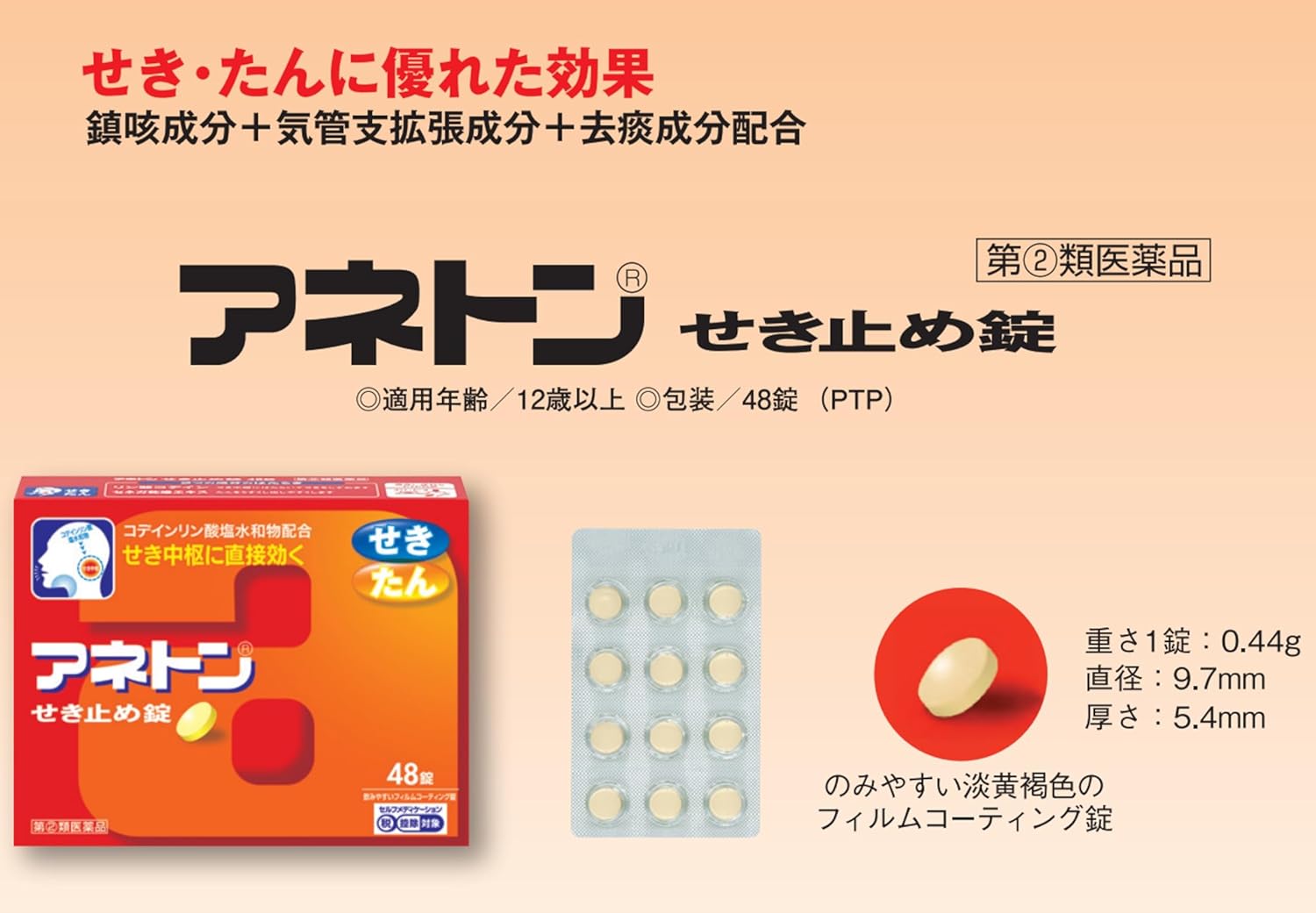 アネトンせき止め錠 48錠【指定第2類医薬品】