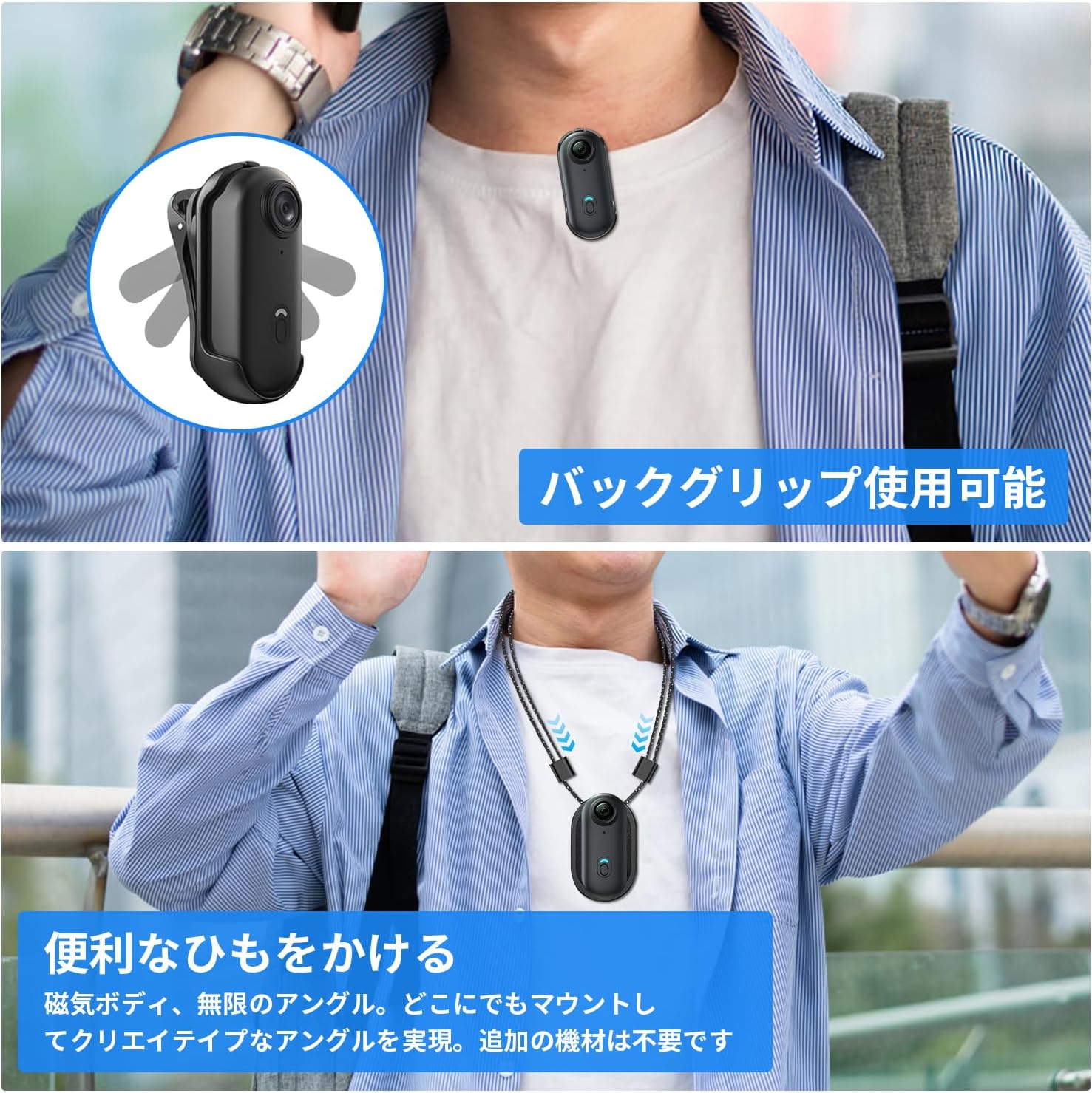 4Kアクションカメラ 防水ケース付き 170度広角 ボディカメラ Vlog対応 旅行・アウトドア用