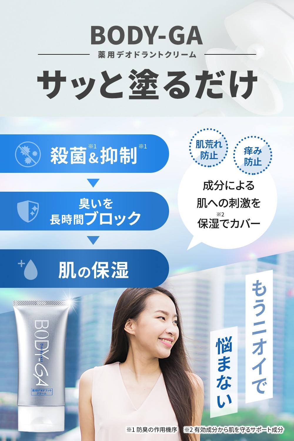 薬用デオドラントクリーム(医薬部外品)60g - 脇用制汗剤・保湿成分配合