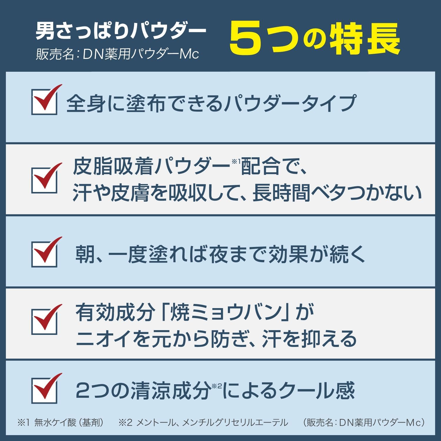 デオナチュレ メンズボディ用制汗パウダー 直ヌリタイプ 25g