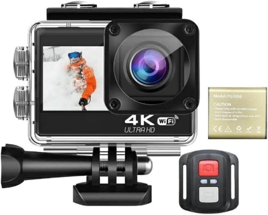 4K 60fps ウェアラブルアクションカメラ・防水30m・長時間撮影・リモコン付き