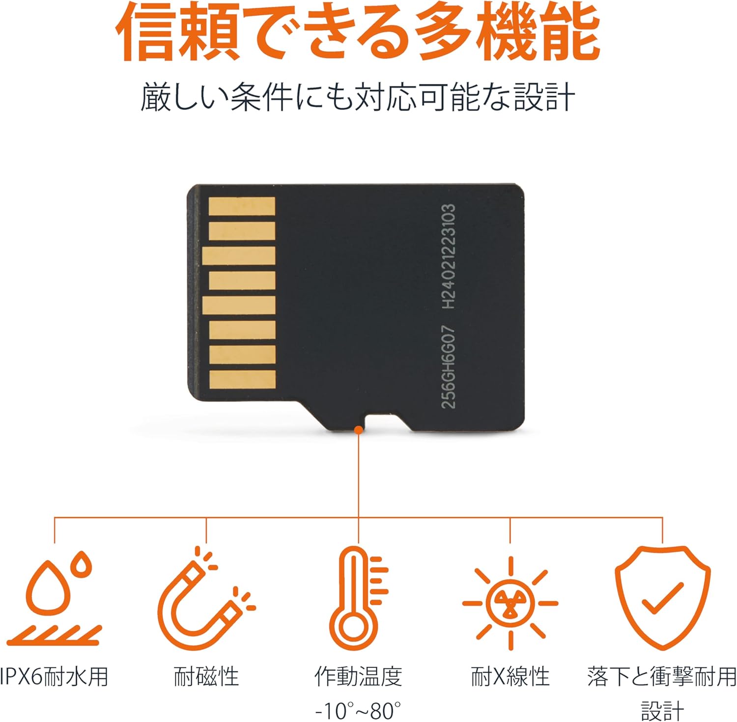 128GB microSDXCカード(アダプター付)最大200MB/秒読取速度