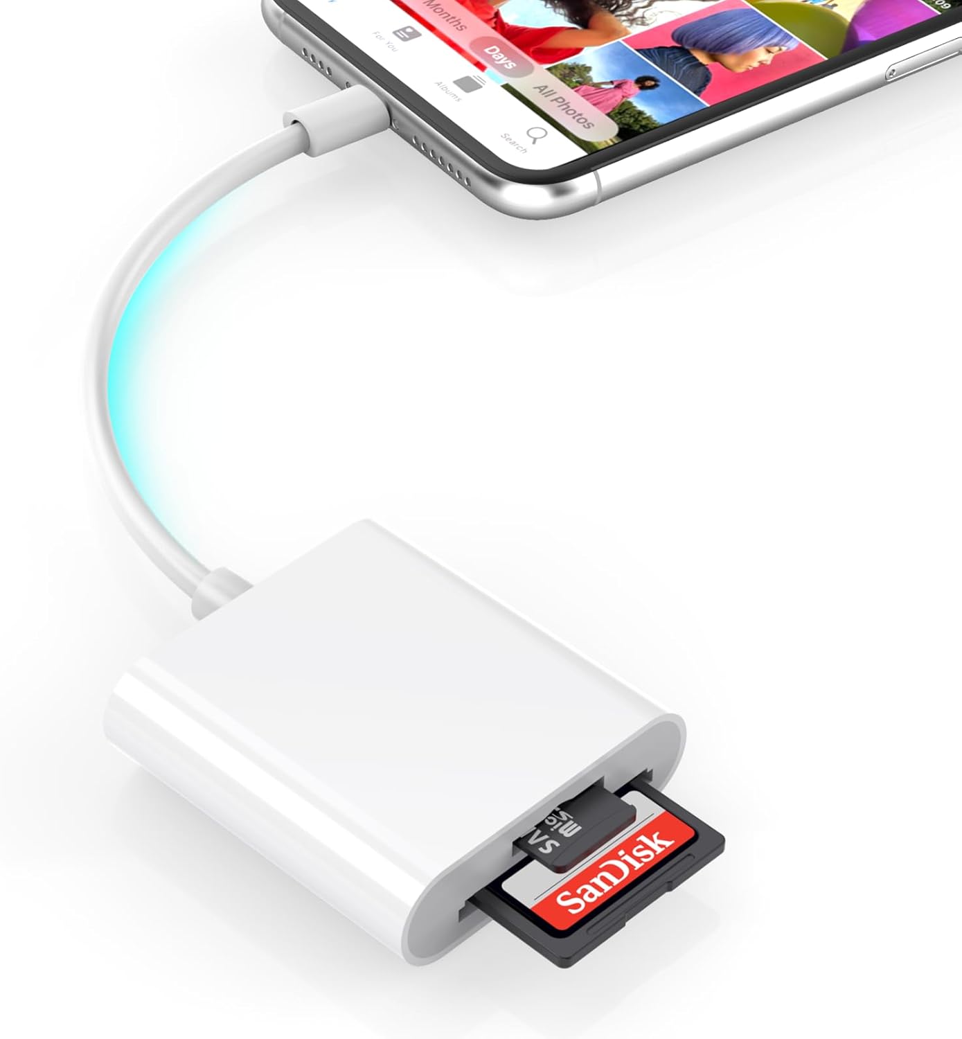 マイクロSDカードリーダー 高速データ転送 iOS対応 ホワイト