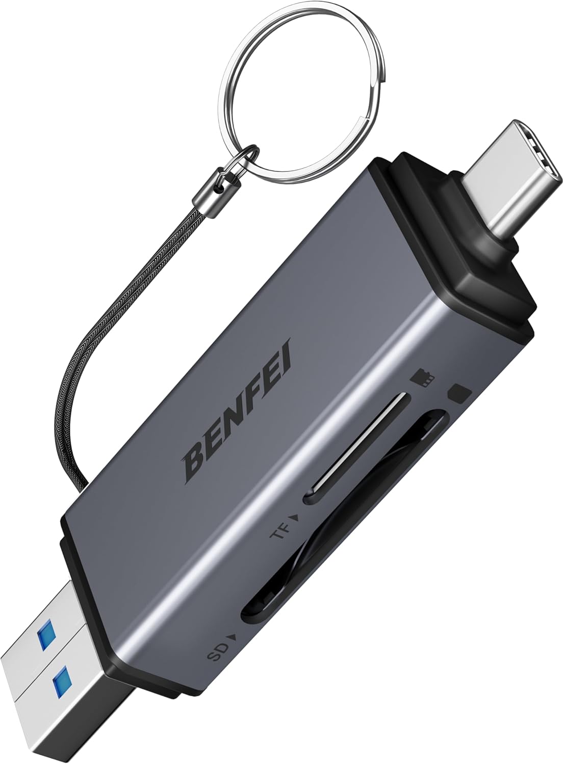 USB-C対応 SDカードリーダー デュアルスロット（SD/MicroSD） 高速接続 コンパクトアダプター