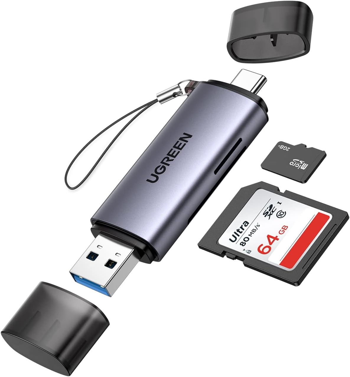 UGREEN USB-C/A カードリーダー 2in1 SD/MicroSD 高速 OTG対応