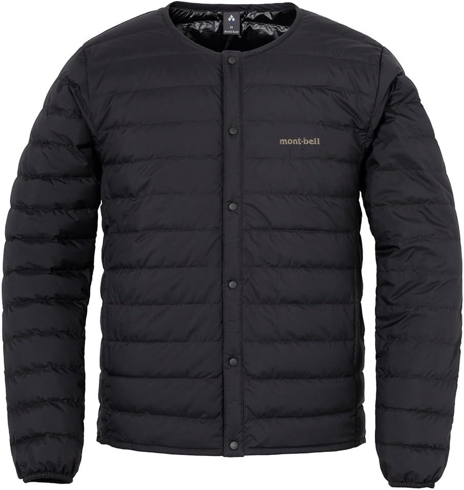 USスペリオダウン ラウンドネックジャケット メンズ ブラック - モンベル 国内正規品 (アウトドア/登山用 収納袋セット付き)