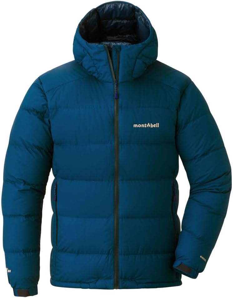 冬山登山用 メンズ パーマフロストライトダウンパーカ ブルーグリーン 収納袋付き