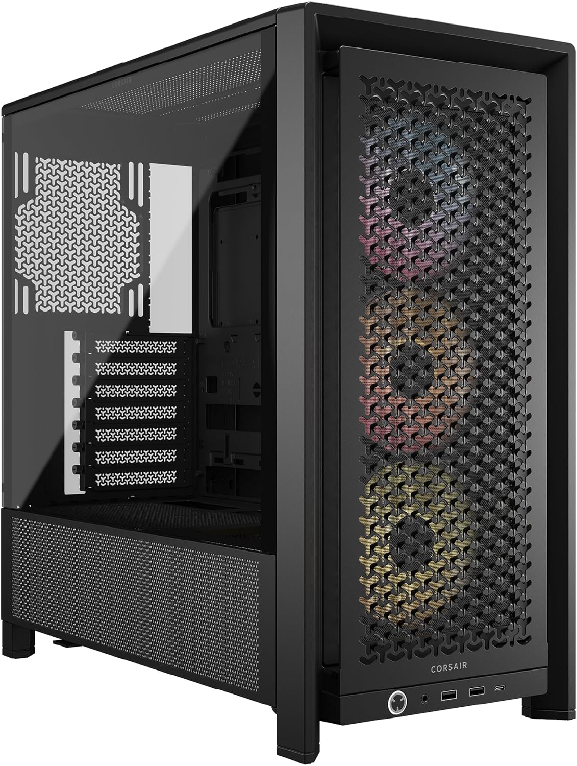 CORSAIR 4000D RS ARGB ミッドタワーPCケース ブラック - 360mmラジエーター対応, RS ARGBファン3基付