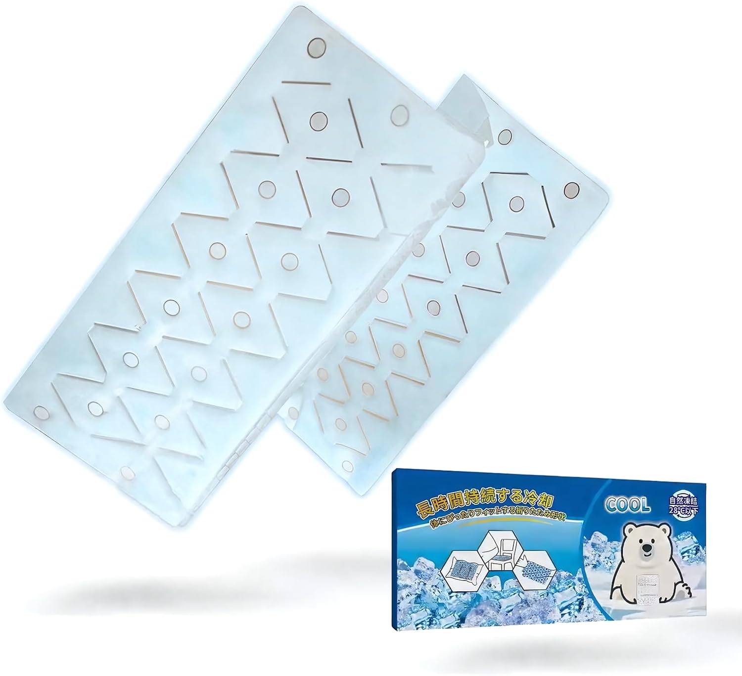 【熱中症対策用 冷却アイス枕 [42×30cm] 繰り返し使用可能 ブルー】