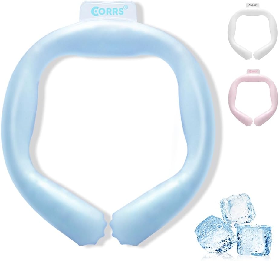 熱中症対策クールネックリング【2025年新設計】首ひんやり冷却エコ素材 長時間使用可 (ブルー)