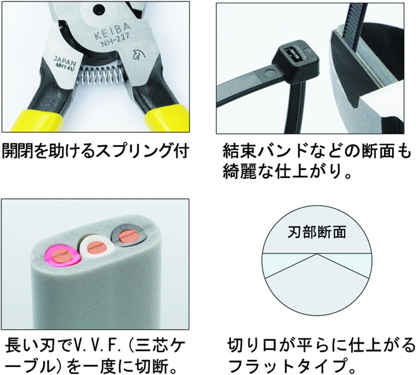 ケイバ電工用ハイパワーニッパー 175mm NH-227