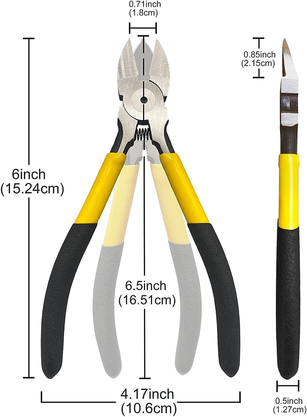 精密ニッパー 160mm 薄刃 CRV鋼製 ワイヤーカッター 電工・プラモデル用