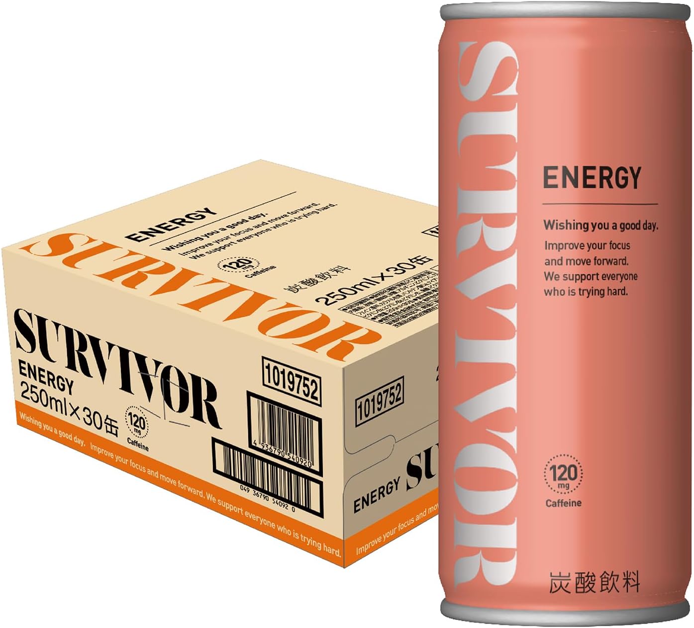 サバイバー エナジードリンク ぶどう糖入り 250ml × 30本【カフェイン・アルギニン・ビタミンB群配合】