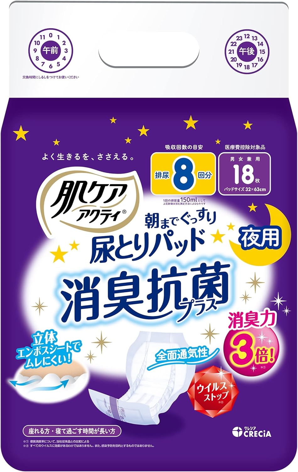 大人用おむつ 尿とりパッド テープタイプ 18枚入り 8回分吸収