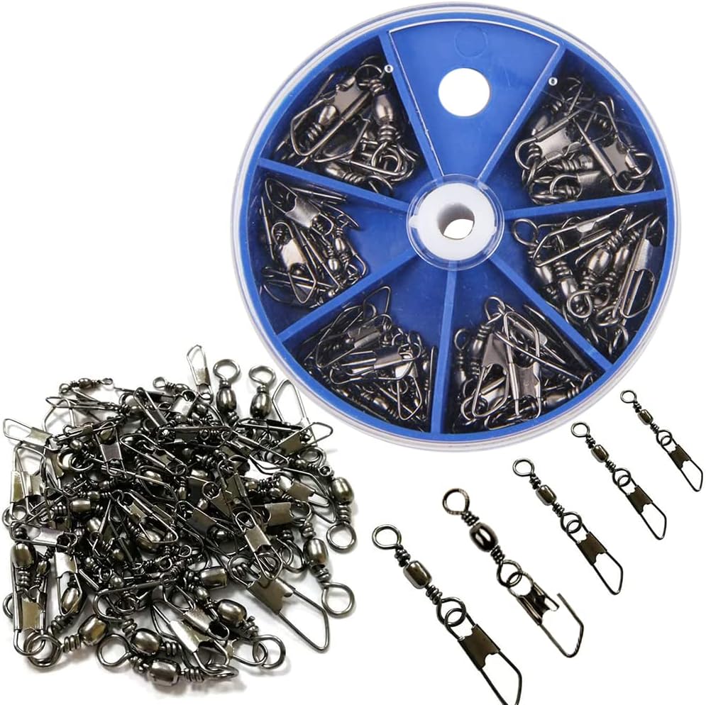 釣り金具 50本セット タル型スナップ付スイベル 15lb-28lb