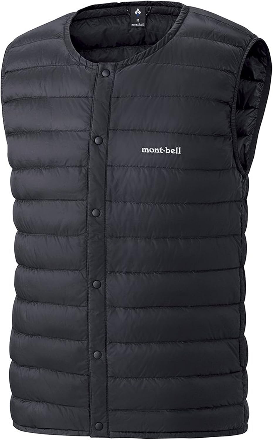 モンベル メンズ スペリオダウンラウンドネックベスト ブラック (Sサイズ)