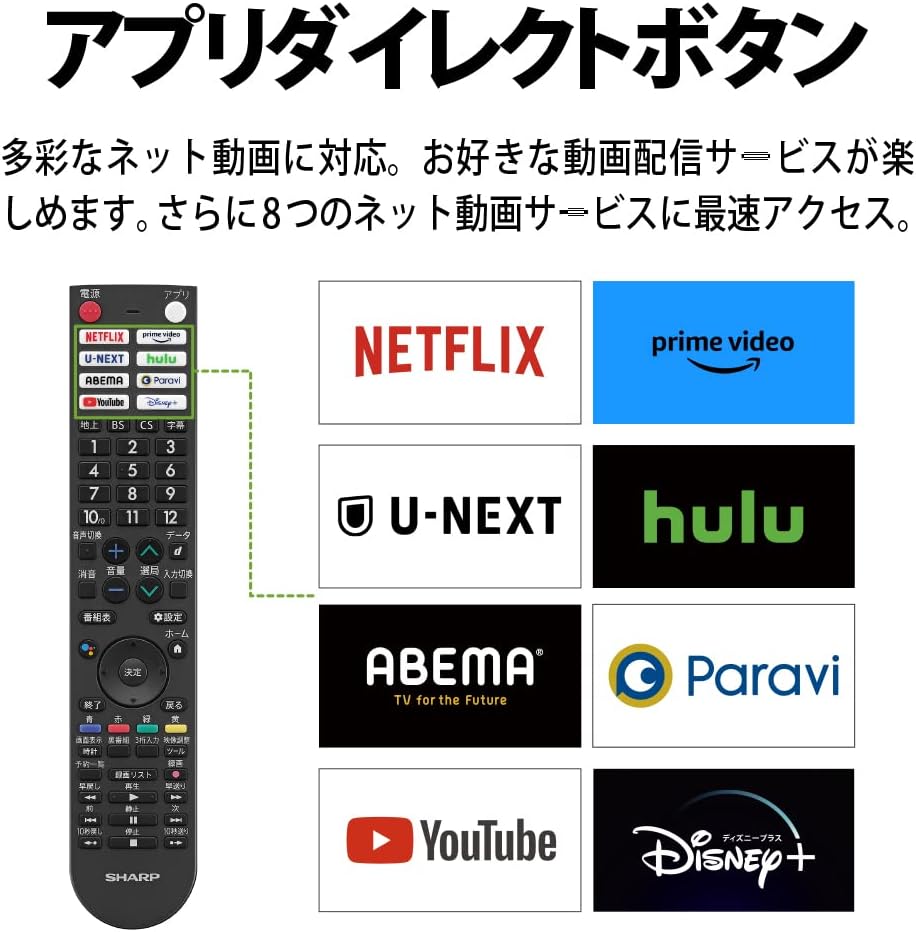 24V型 液晶テレビ アクオス 2T-C24EF1 Android TV ネット動画・Dolby Audio対応