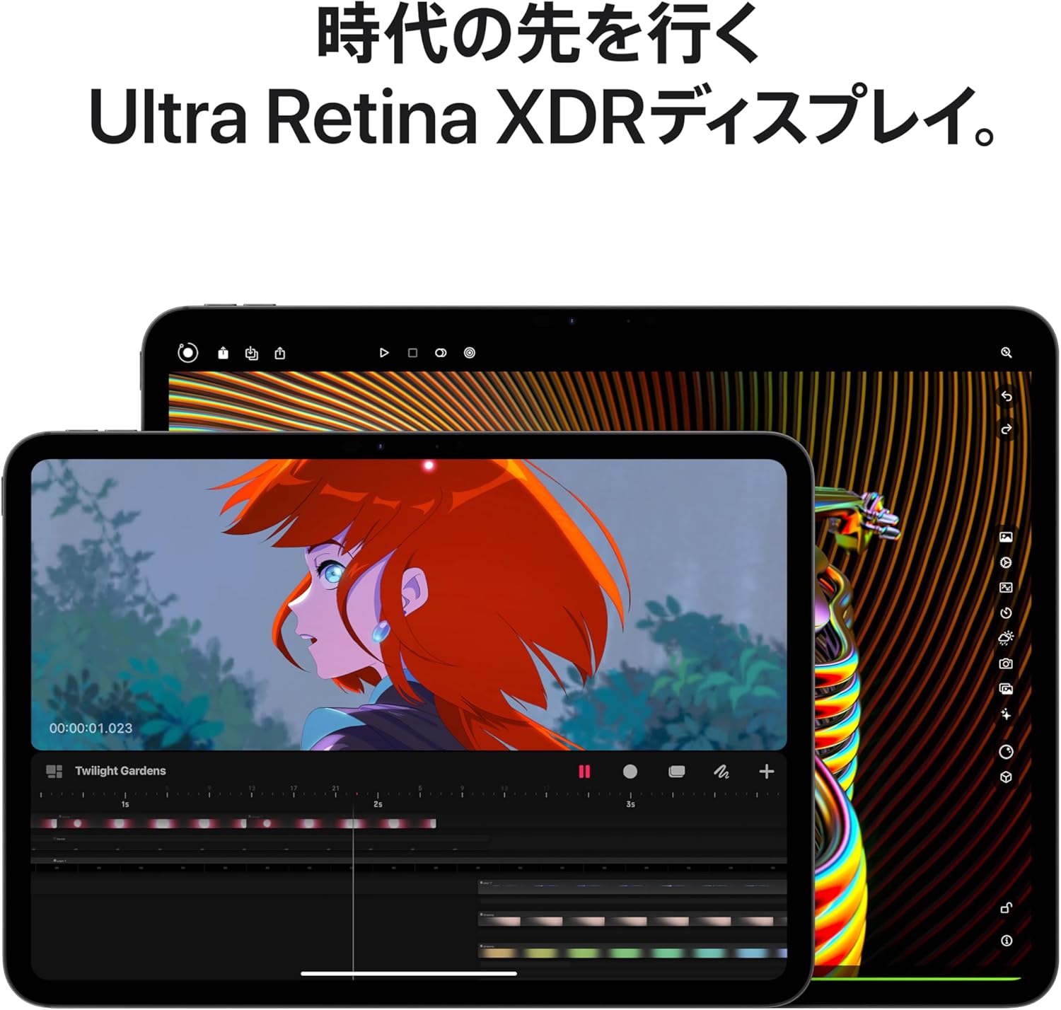 11インチiPad Pro (M4) Wi-Fi 6E 256GB - スペースブラック, Ultra Retina XDR ディスプレイ、Face ID、LiDARスキャナ