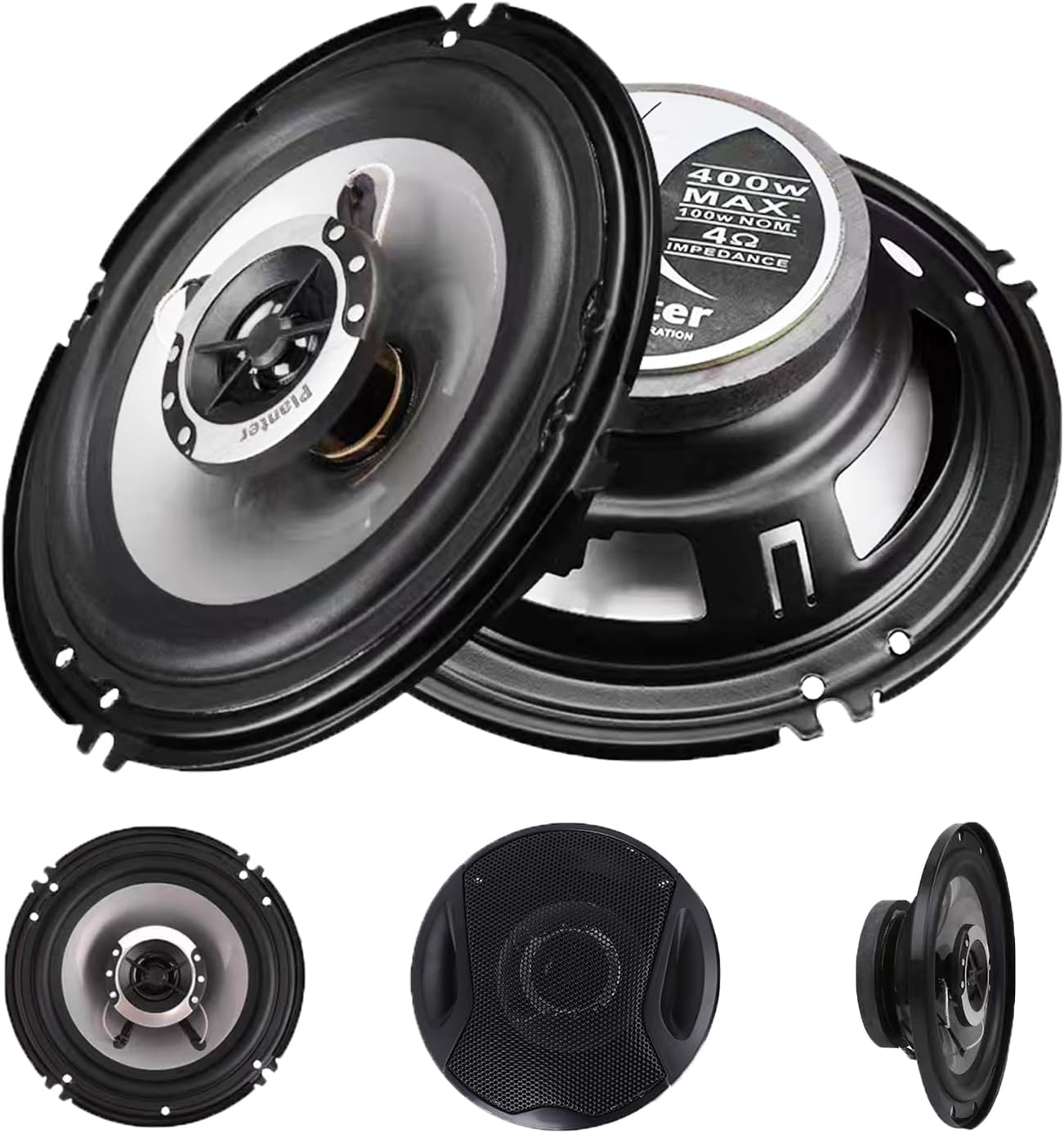 Tigwiss ハイパワー16cm 2WAY車載スピーカーセット 400W クリア音質