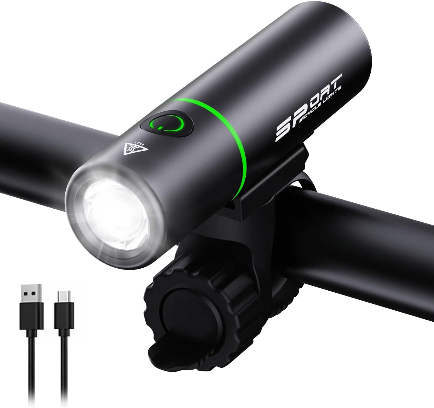 BOSIWO 高輝度LED自転車ライト 2200mAh USB充電式 IPX5防水