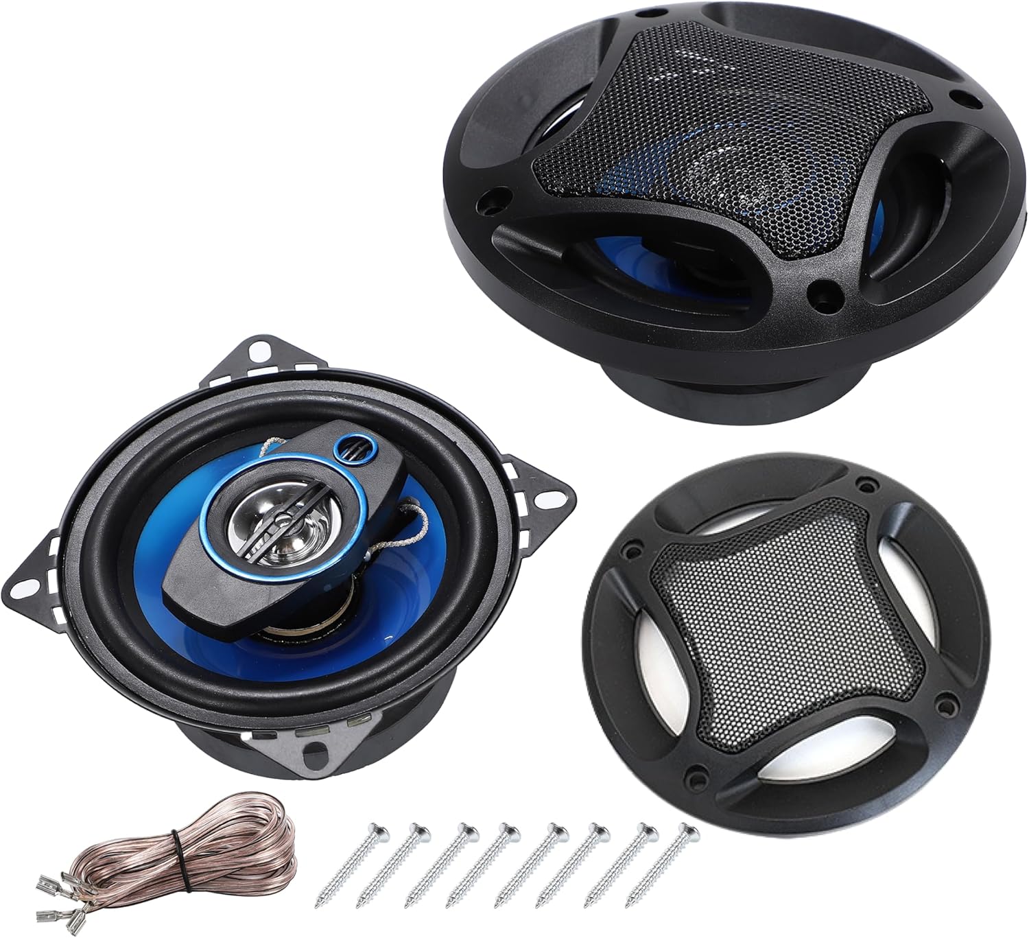 車載用 3WAY セパレート イーサネットスピーカー クリア音質 300W 2個セット