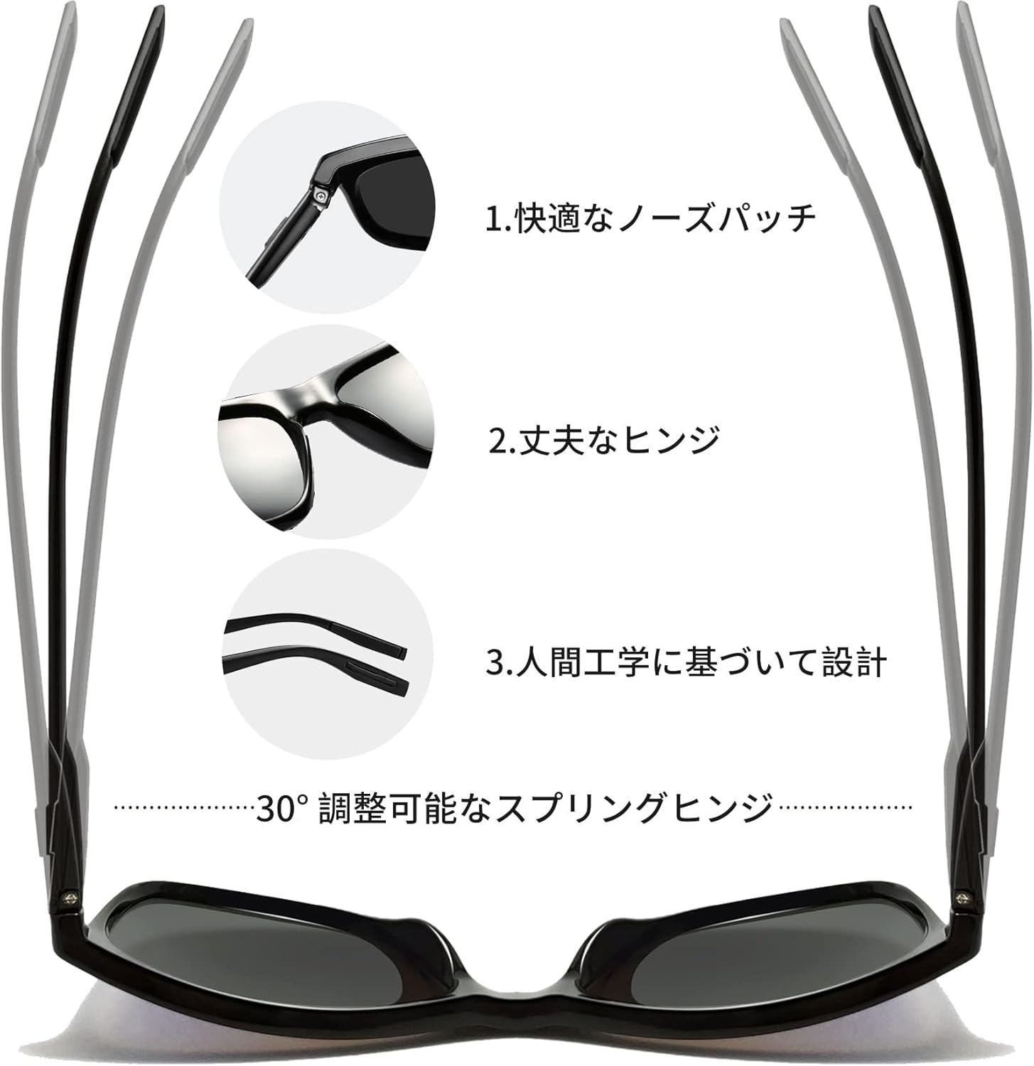 偏光サングラス メンズ 軽量 UV400 スポーツ用 釣り・ゴルフ・登山・ランニング対応