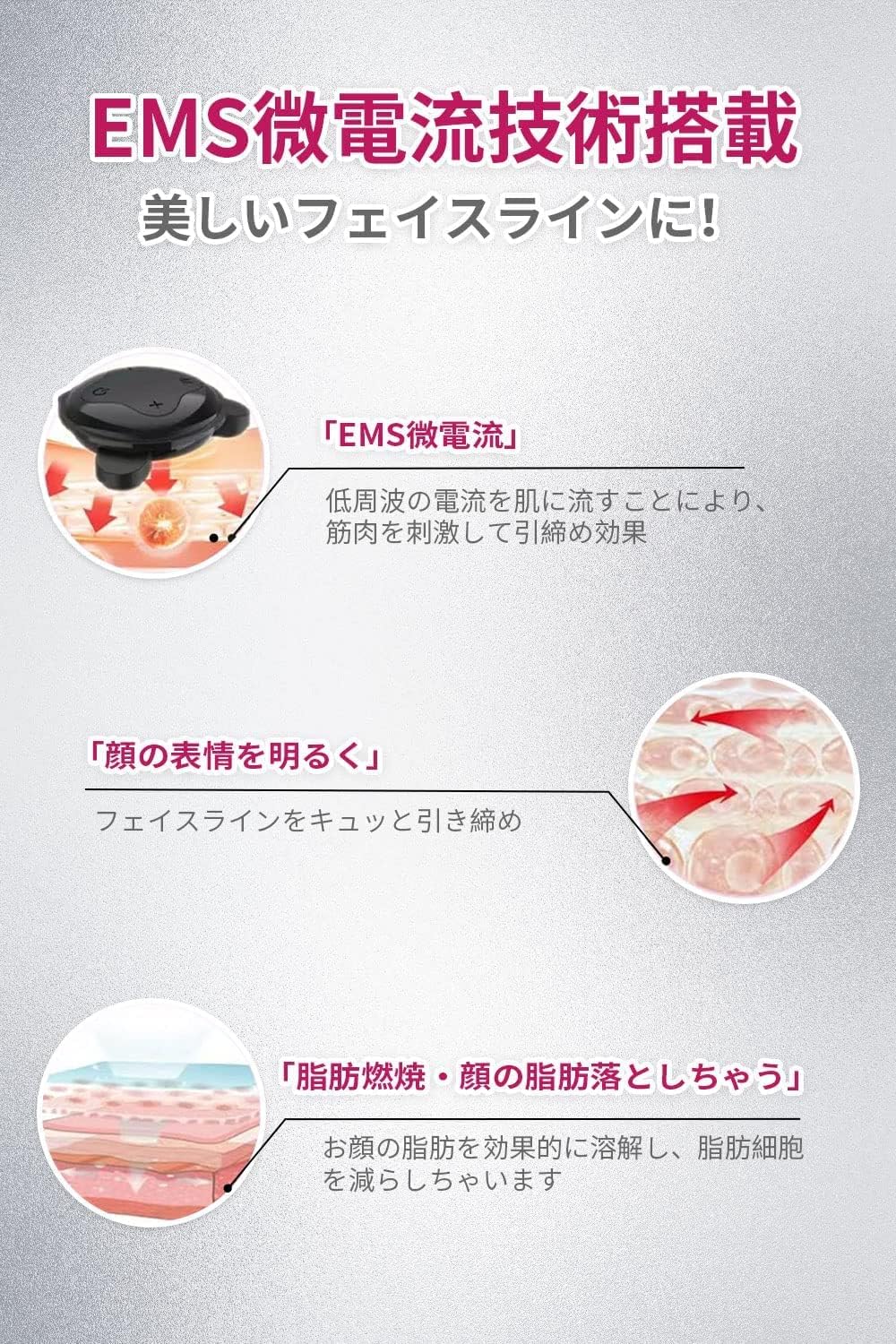 自宅エステ用 EMSフェイスベルト V顔マスク USB充電式 男女兼用