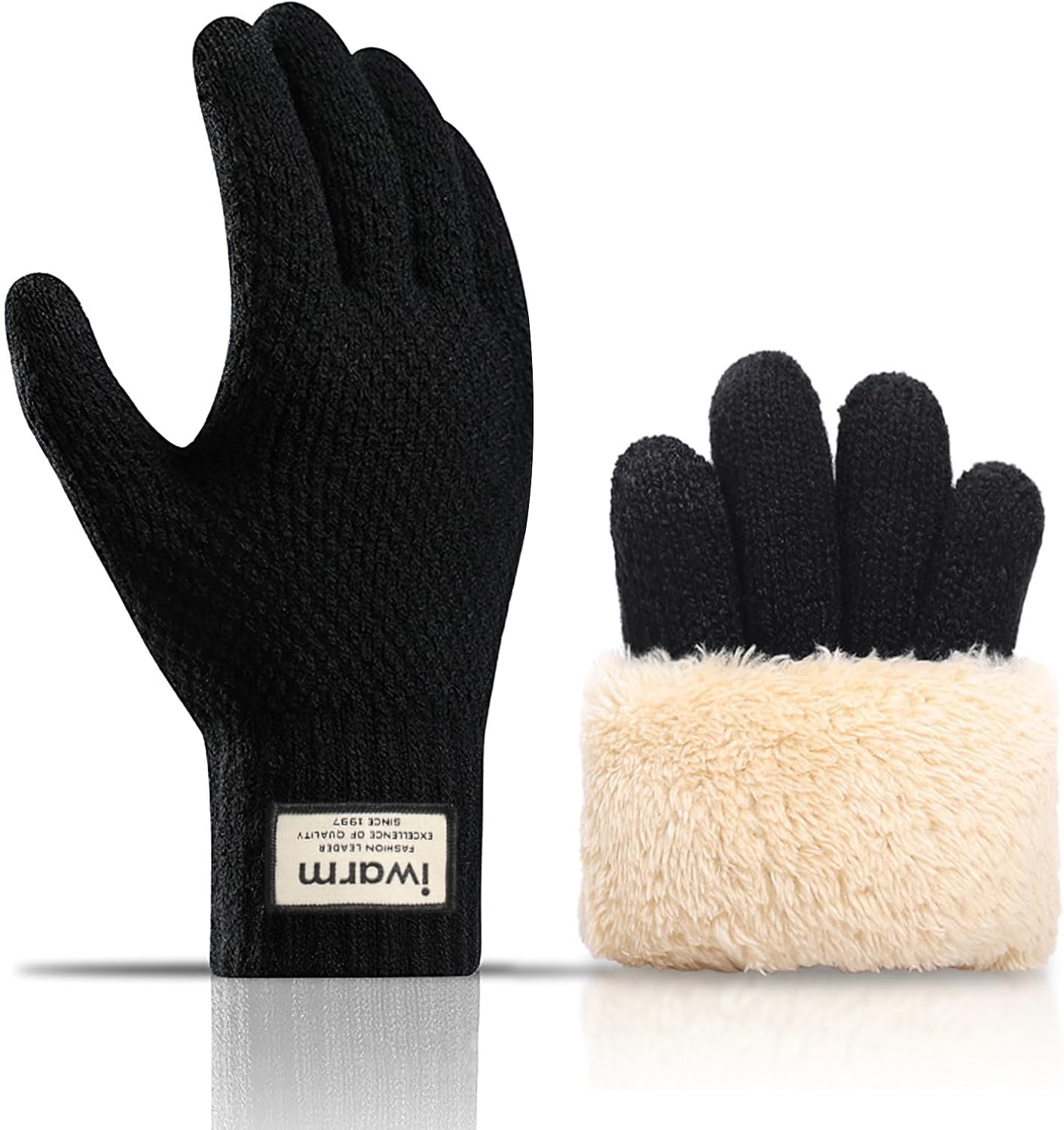 防寒ニット手袋 メンズ スマホ対応 極厚裏起毛 柔らかい 男女兼用