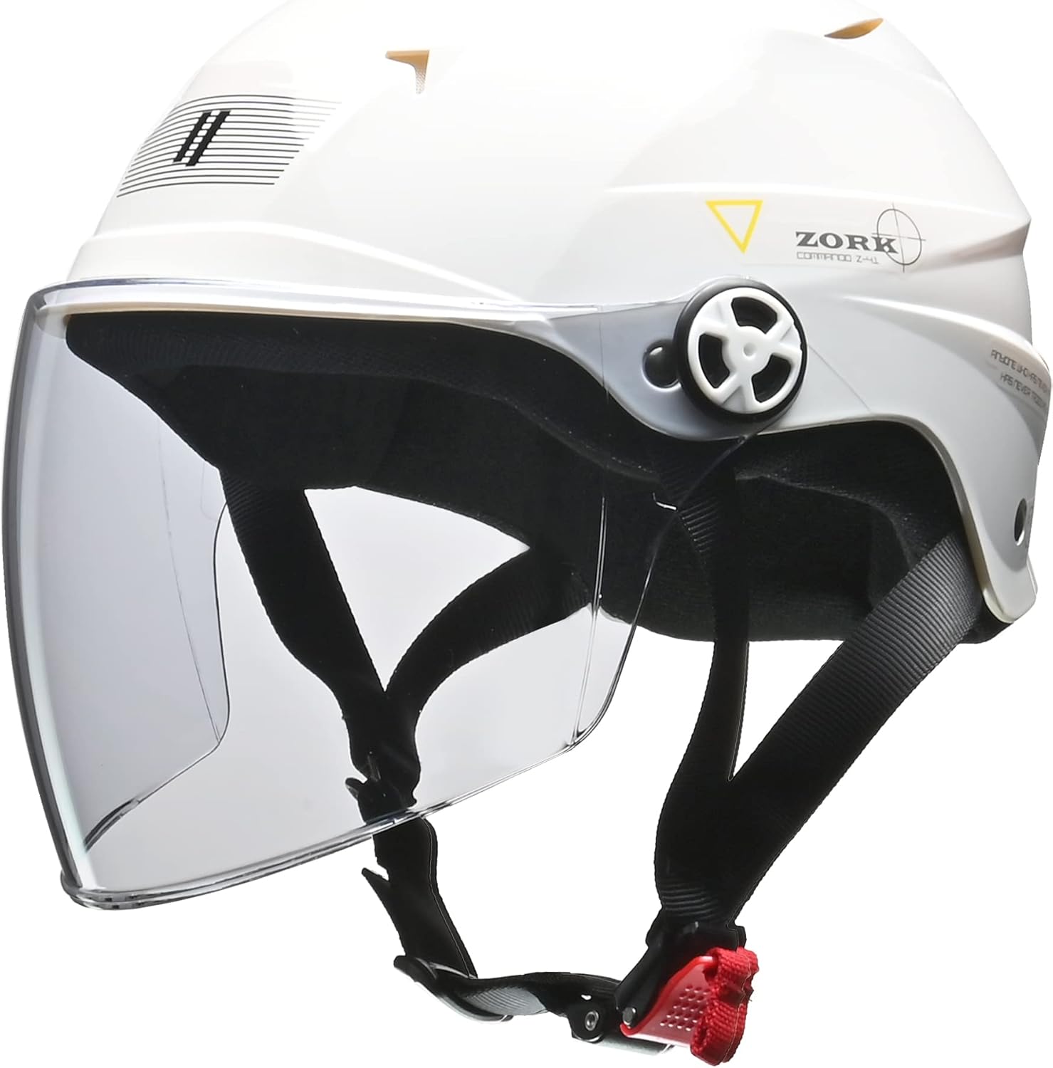 バイク用ハーフヘルメット ZORK ホワイト 大きめフリー (60~62cm)