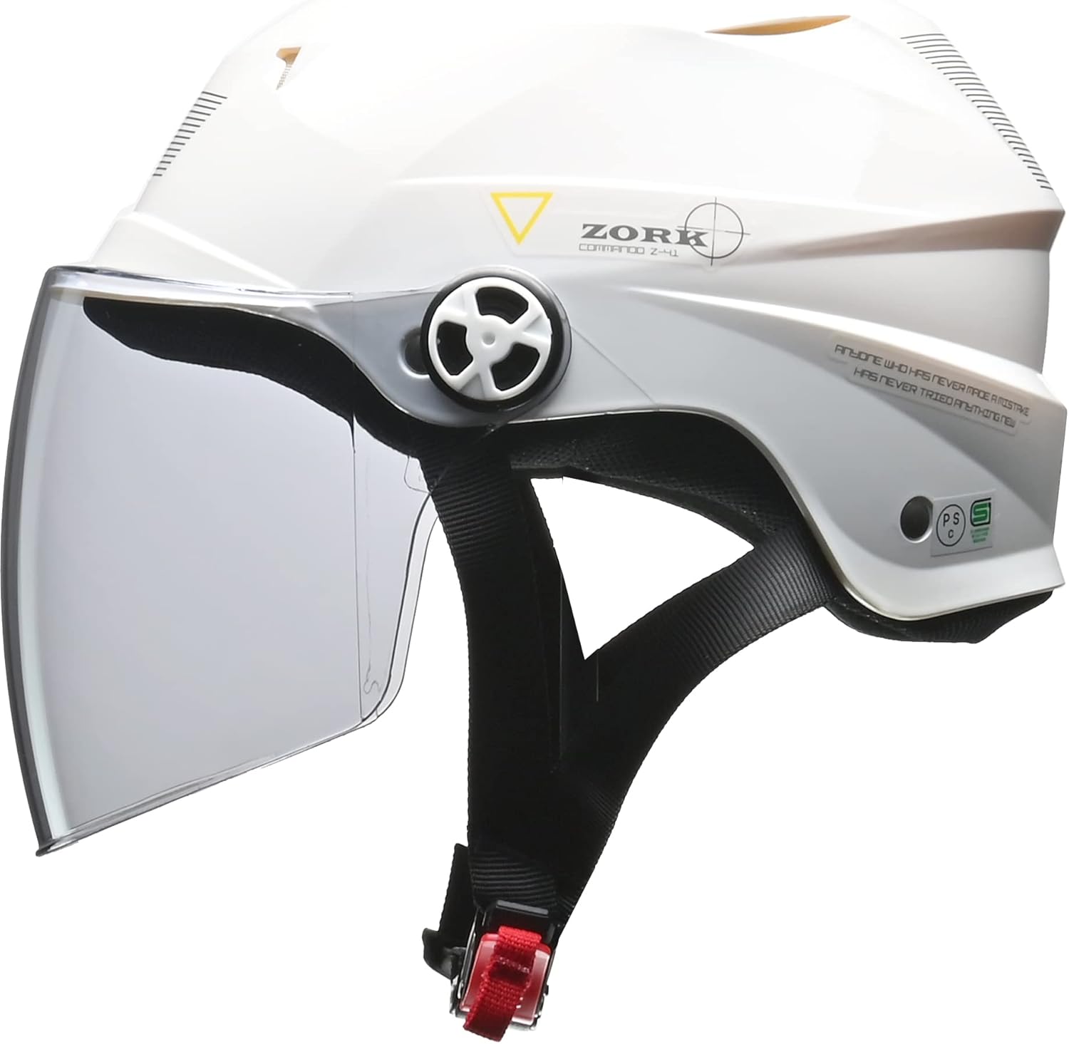 バイク用ハーフヘルメット ZORK ホワイト 大きめフリー (60~62cm)