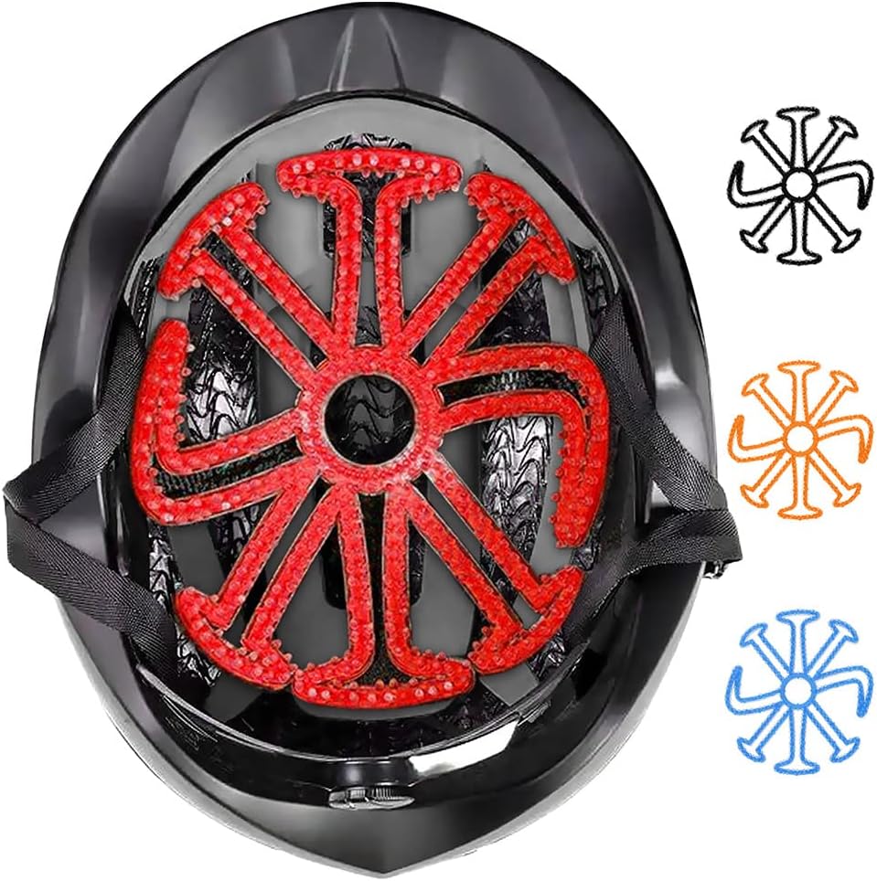 ヘルメット用シリコンインナーパッド（髪型崩れ防止・レッド）