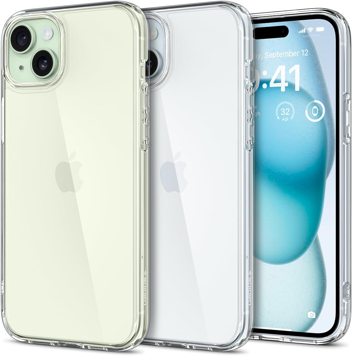 iPhone 15用クリア耐衝撃ケース - 米軍MIL規格取得、黄変抑制、2重構造、ワイヤレス充電対応