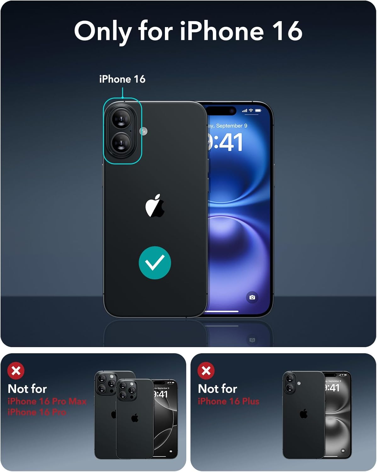 iPhone 16 ケース【Magsafe対応・耐衝撃・クリアブルー】