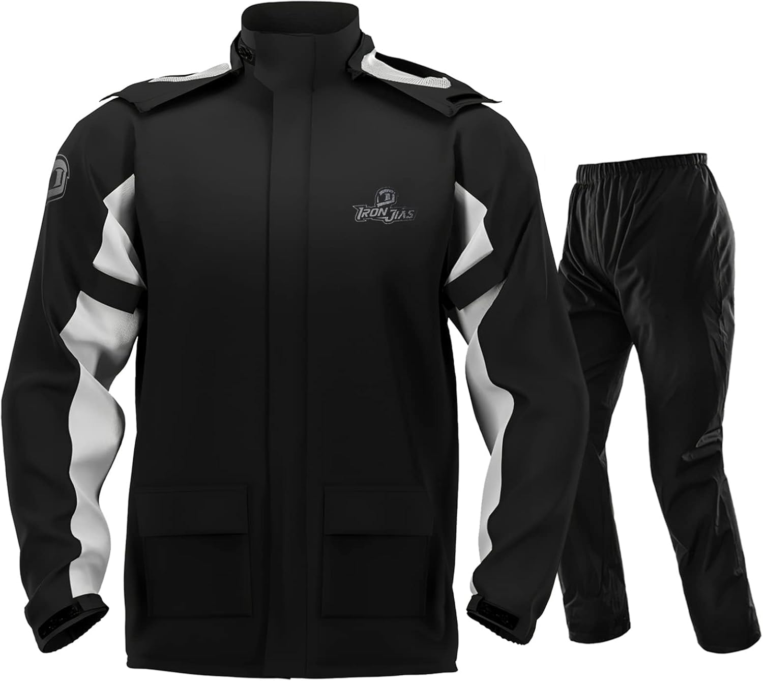 バイク用レインウェア メンズ上下セット シューズカバー付き 防水雨具