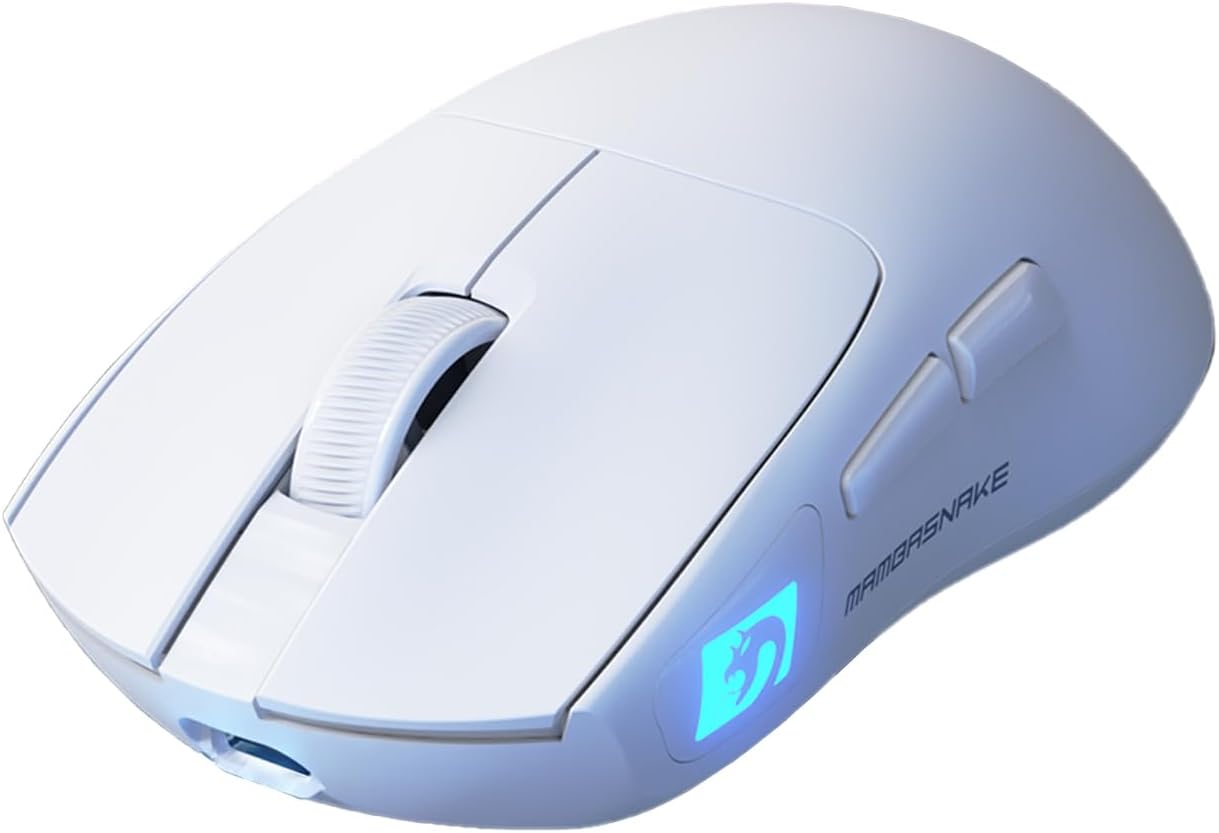 無線充電式ゲーミングマウス MAMBASNAKE M4 超軽量 24000DPI 仕事用 ホワイト