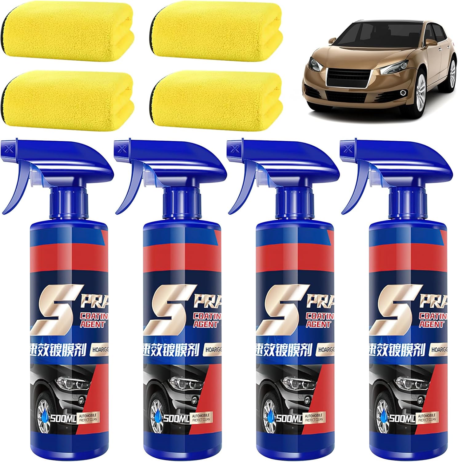カーコーティング剤 500ml【撥水防汚&2層コート】ナノコーティング 自動車用 使いやすい 耐久性 各車両対応
