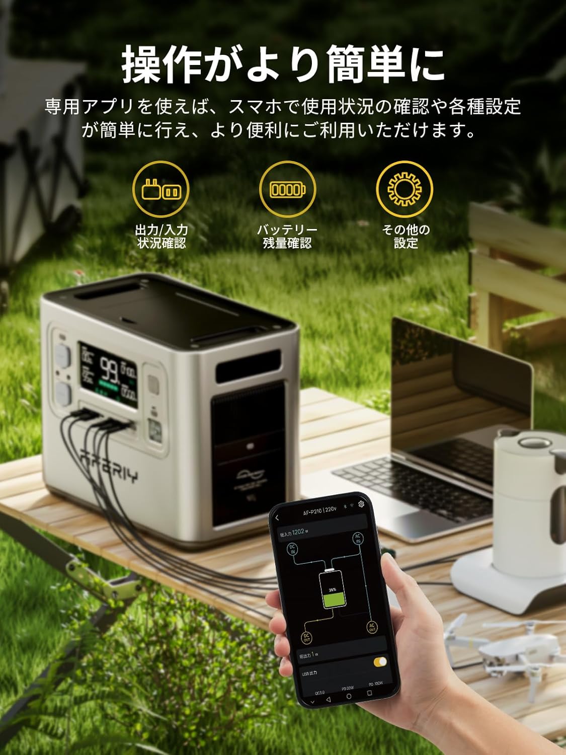 ポータブル電源 2400 大容量 2048Wh リン酸鉄リチウム 家庭・アウトドア用 急速充電・UPS機能 16台同時充電