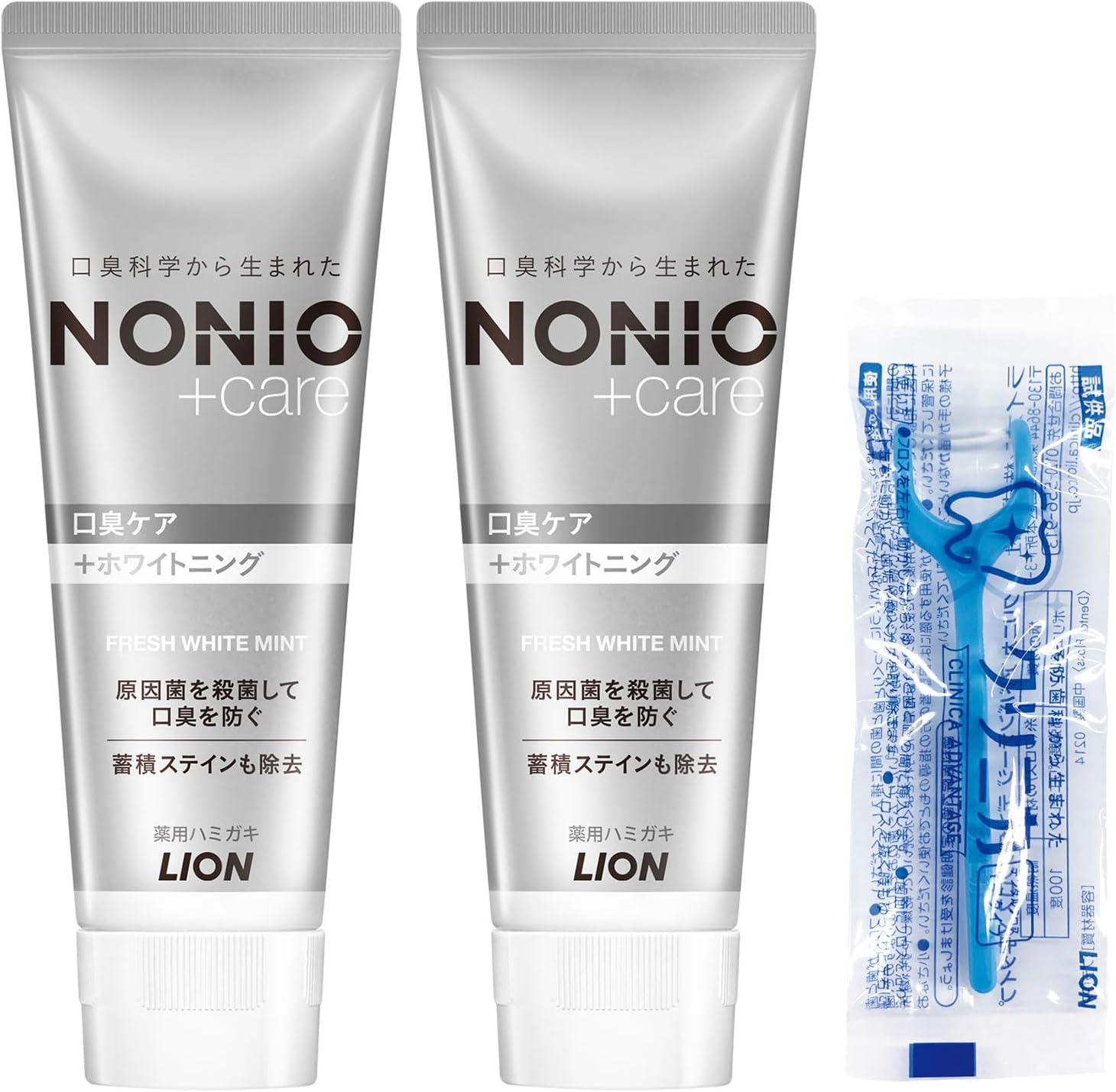 ホワイトニング歯磨き粉セット（医薬部外品）130g×2+Y字フロス付き